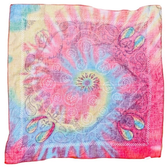 Vintage Harley Davidson Motorcycles Tie Dye Scarf Handkerchief - Picture 4 of 4